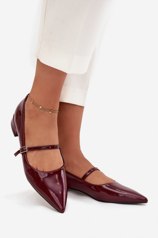 Bailarinas lacadas Activado Sutilm Obcasie con correas borgoña Isvella Bailarinas lacadas Activado Sutilm Obcasie con correas borgoña Isvella