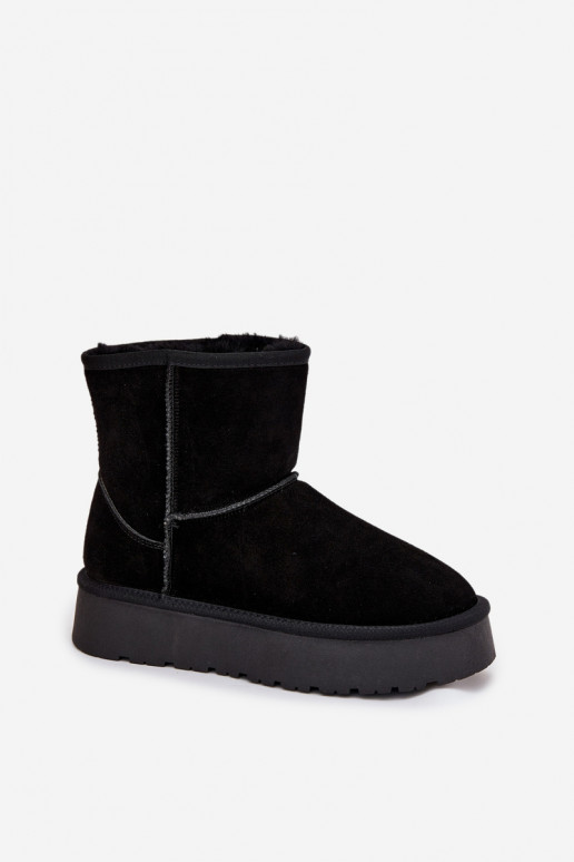 Botas de nieve FemeninoActivadoturalnego de gamuzau con una plataforma de color negro Privine Botas de nieve FemeninoActivadoturalnego de gamuzau con una plataforma de color negro Privine