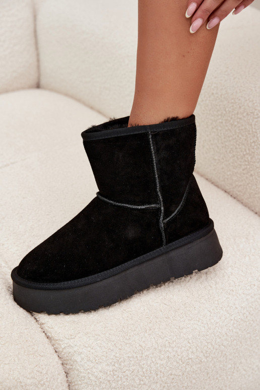Botas de nieve FemeninoActivadoturalnego de gamuzau con una plataforma de color negro Privine Botas de nieve FemeninoActivadoturalnego de gamuzau con una plataforma de color negro Privine