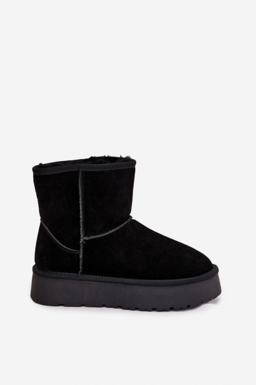 Botas de nieve FemeninoActivadoturalnego de gamuzau con una plataforma de color negro Privine Botas de nieve FemeninoActivadoturalnego de gamuzau con una plataforma de color negro Privine