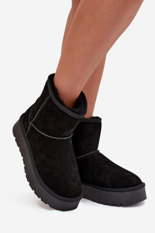 Botas de nieve FemeninoActivadoturalnego de gamuzau con una plataforma de color negro Privine Botas de nieve FemeninoActivadoturalnego de gamuzau con una plataforma de color negro Privine