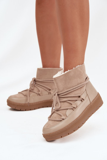 Botas de nieve Femenino con detalles elegantes beige Rebekah 2