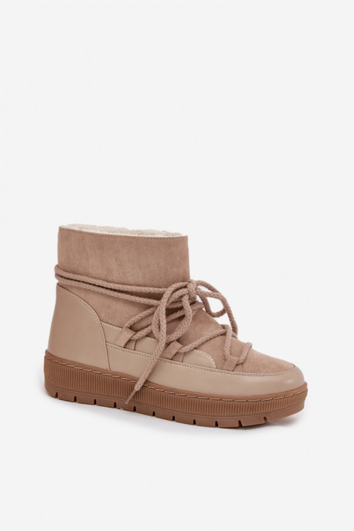 Botas de nieve Femenino con detalles elegantes beige Rebekah