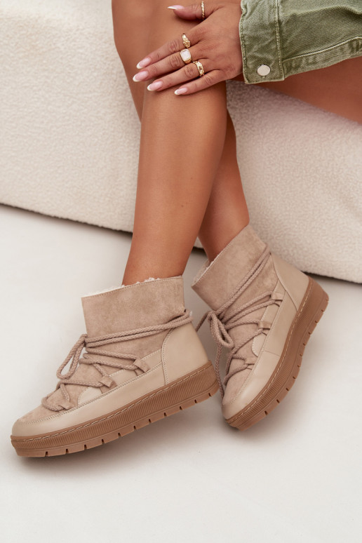 Botas de nieve Femenino con detalles elegantes beige Rebekah