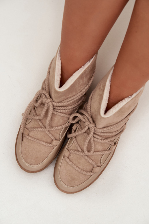 Botas de nieve Femenino con detalles elegantes beige Rebekah