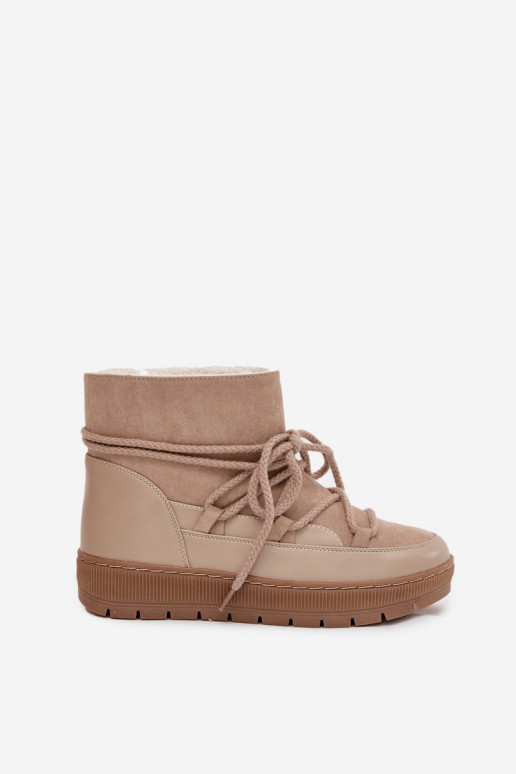 Botas de nieve Femenino con detalles elegantes beige Rebekah