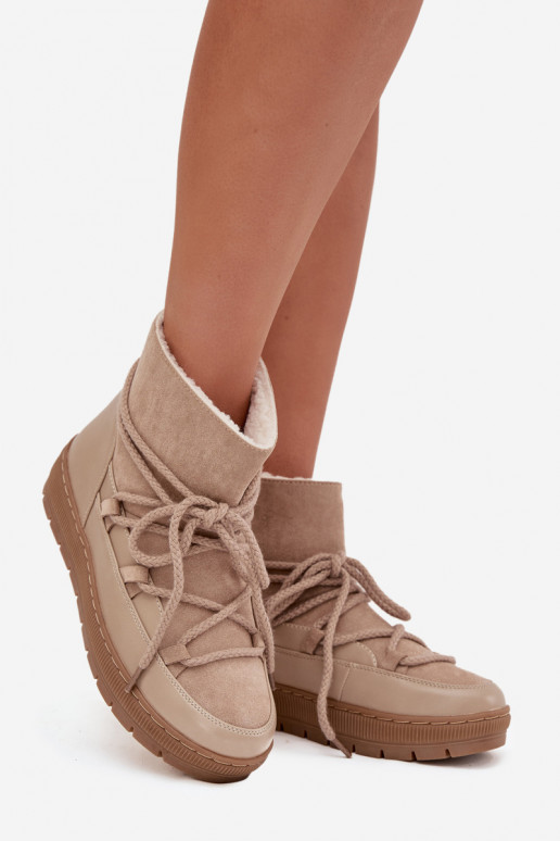 Botas de nieve Femenino con detalles elegantes beige Rebekah