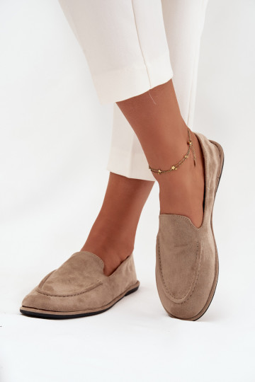 mocasines de mujerde gamuza ecológicau isósceles beige Miryelle 2