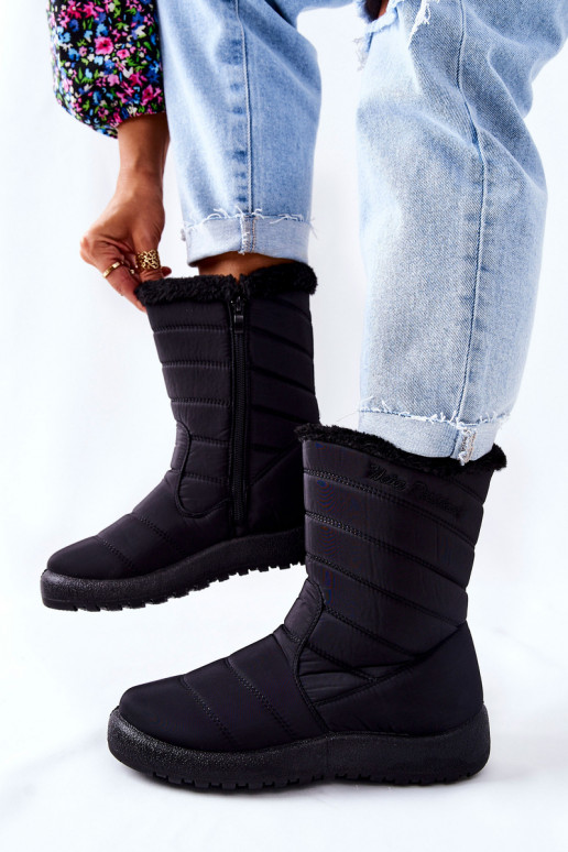 Alto Femenino calentamiento Botas de nieve de color negro Luxina
