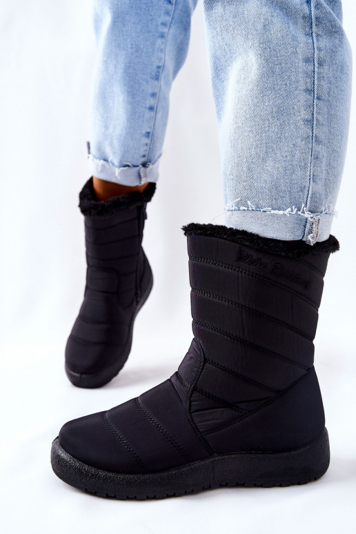 Alto Femenino calentamiento Botas de nieve de color negro Luxina