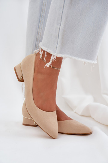 Zapatos En un tacón bajo I Szpiczastymi Noskami beige Terilara