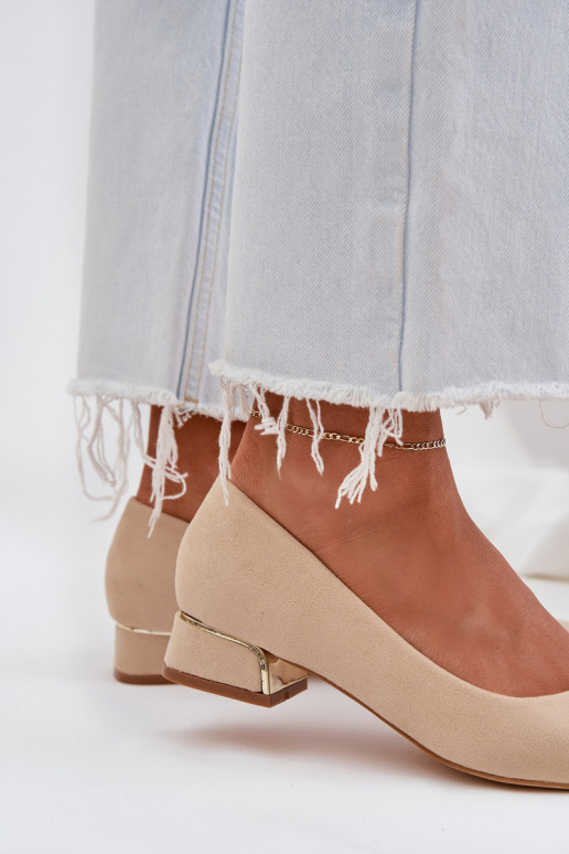 Zapatos En un tacón bajo I Szpiczastymi Noskami beige Terilara Zapatos En un tacón bajo I Szpiczastymi Noskami beige Terilara