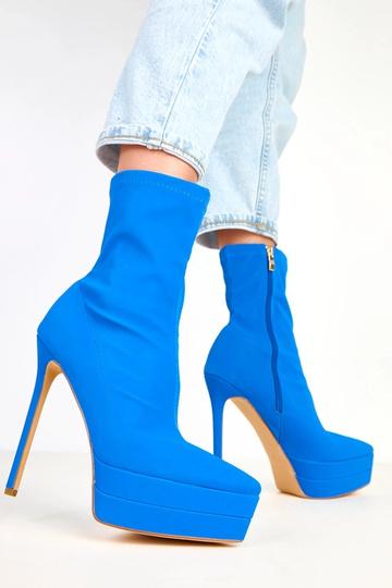 Botines azules de satén con... 2