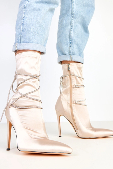 Botines color champán de...
