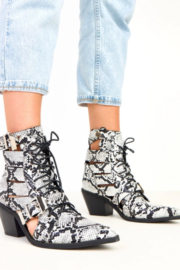 Botines blanco y negro de...