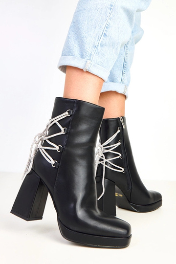 Botines negros con tacón de... 2