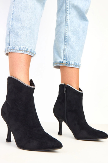Botines negros para mujer con circonitas Silvia