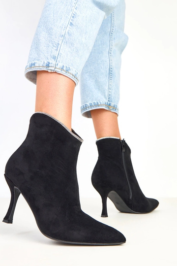 Botines negros para mujer con circonitas Silvia 2