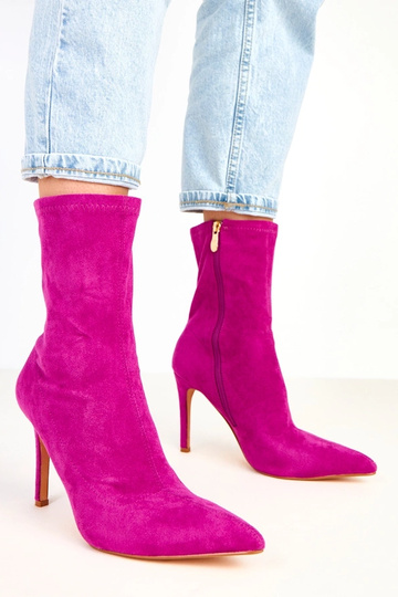 Botines de gamuza violeta con tacón Tennille