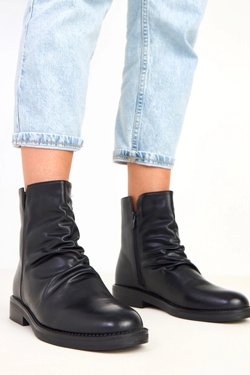 Botines negros para mujer con volantes en la parte delantera Alexis 2