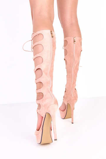 Sandalias largas rosas con... 2
