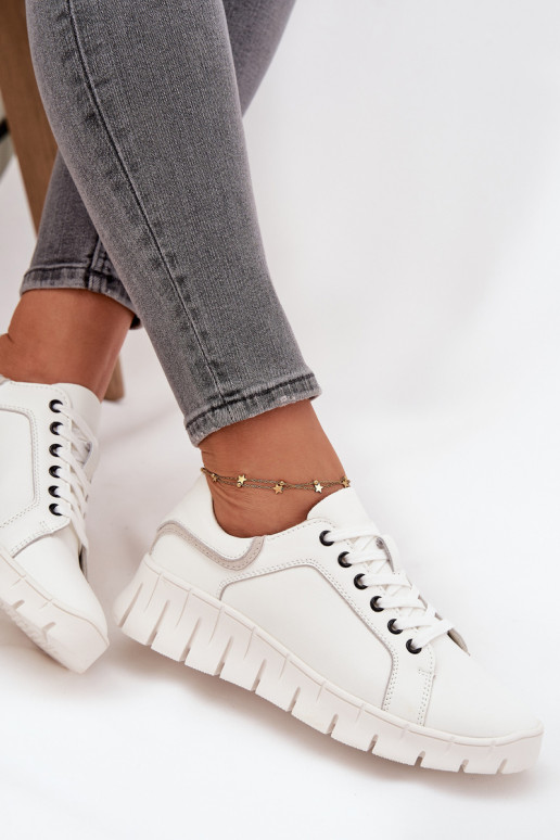 Piel zapatos Femenino con un encaje Vinceza 41493 el color blanco Piel zapatos Femenino con un encaje Vinceza 41493 el color blanco