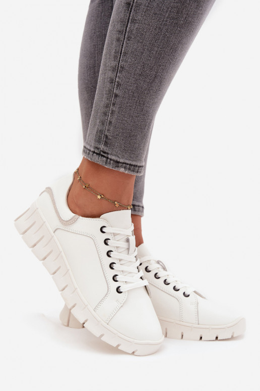 Piel zapatos Femenino con un encaje Vinceza 41493 el color blanco Piel zapatos Femenino con un encaje Vinceza 41493 el color blanco