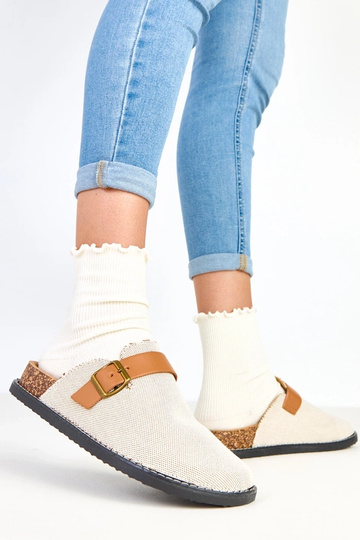 Zapatillas marrones en plataforma de corcho con hebilla Polly 2