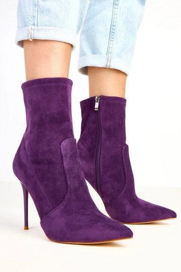 Botines morados oscuros con...