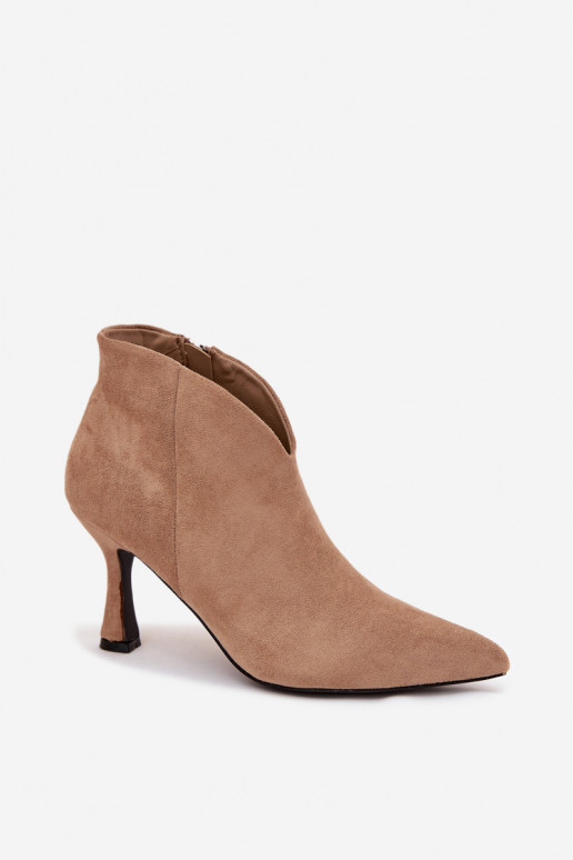 zapatos de tacón bajo para mujer con tacones finos de gamuza ecológicaoAe beige Jolivra