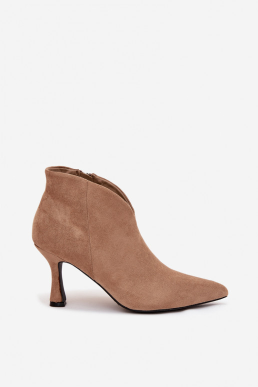 zapatos de tacón bajo para mujer con tacones finos de gamuza ecológicaoAe beige Jolivra