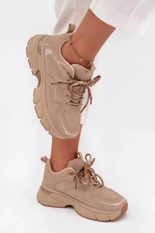 zapatillas Zapatillas modelo zapatos. FemeninoPodAójnym atándosem beige Annelie