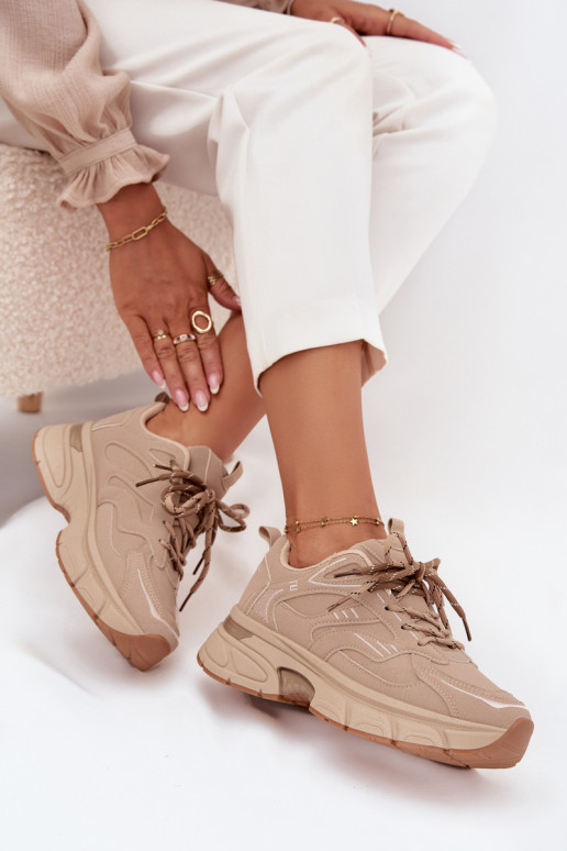 zapatillas Zapatillas modelo zapatos. FemeninoPodAójnym atándosem beige Annelie