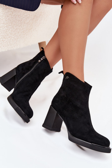 Botines de ante para mujer, color negro, Vinceza 91142