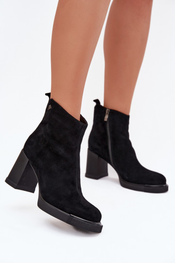 Botines de ante para mujer, color negro, Vinceza 91142 2