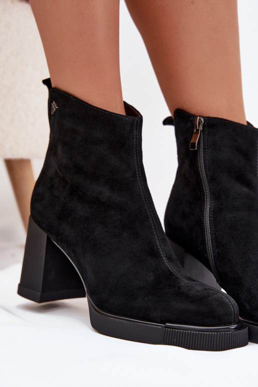 de gamuza Piel Botas de mujer Vinceza 91142 de color negro de gamuza Piel Botas de mujer Vinceza 91142 de color negro