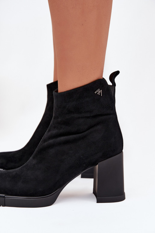 de gamuza Piel Botas de mujer Vinceza 91142 de color negro de gamuza Piel Botas de mujer Vinceza 91142 de color negro