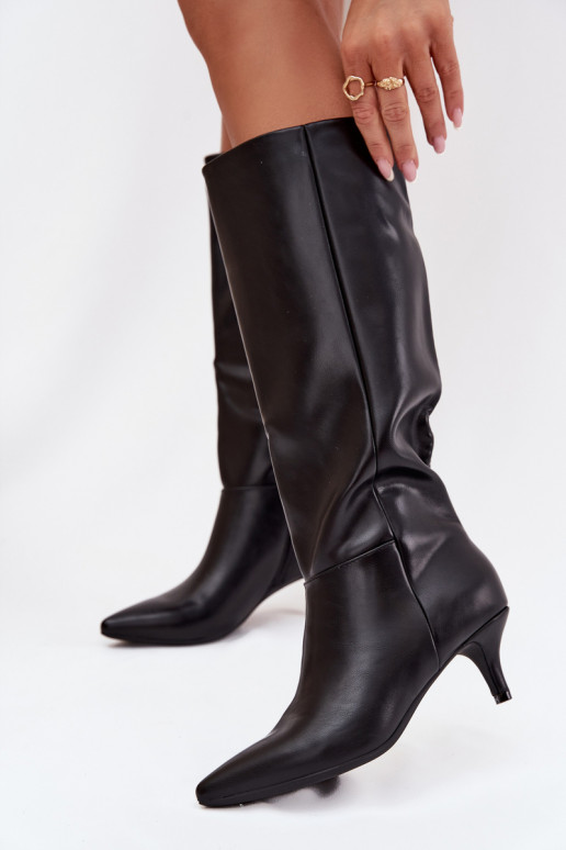 botas de mujer Activado Bajoj Szpilce calentamiento de cuero ecológico de color negro Tiene quercellia botas de mujer Activado Bajoj Szpilce calentamiento de cuero ecológico de color negro Tiene quercellia