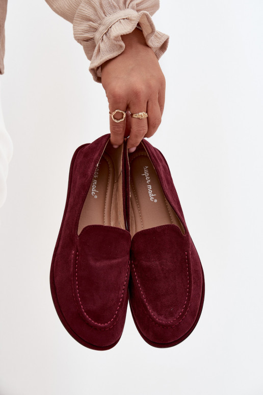 mocasines de mujerde gamuza ecológicau isósceles borgoña Miryelle mocasines de mujerde gamuza ecológicau isósceles borgoña Miryelle