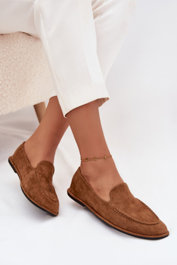 mocasines de mujerde gamuza ecológicau isósceles color marrón Miryelle