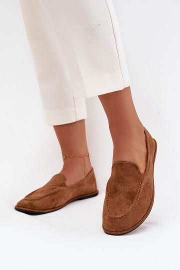 mocasines de mujerde gamuza ecológicau isósceles color marrón Miryelle 2