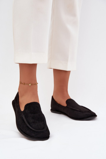 Mocasines de mujer de ante sintético, planos, color negro Miryelle 2