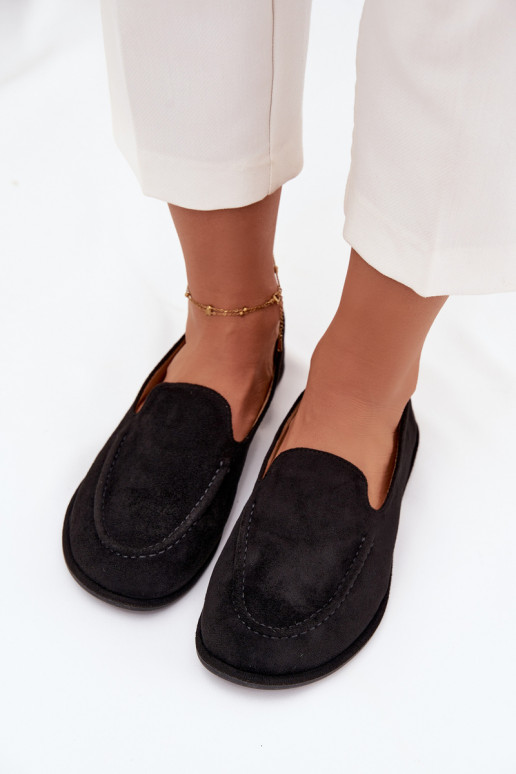 mocasines de mujerde gamuza ecológicau isósceles de color negro Miryelle mocasines de mujerde gamuza ecológicau isósceles de color negro Miryelle