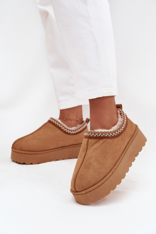 Botas de nieve Mujer bajaHaftem con una plataforma color marrón Taliah Botas de nieve Mujer bajaHaftem con una plataforma color marrón Taliah