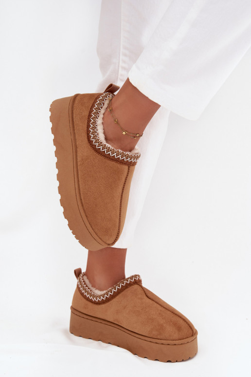 Botas de nieve Mujer bajaHaftem con una plataforma color marrón Taliah Botas de nieve Mujer bajaHaftem con una plataforma color marrón Taliah
