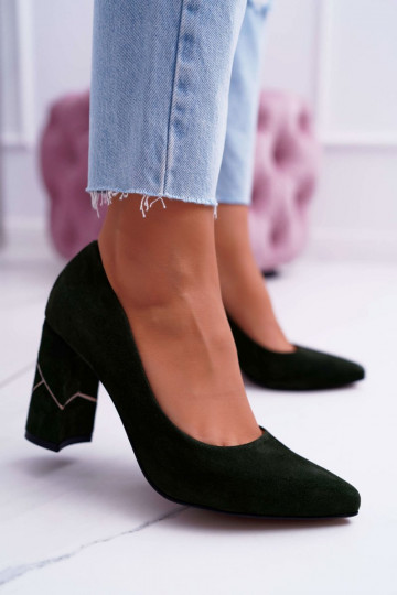 Zapatos Femenino Laura Messi de gamuza color verde 2050