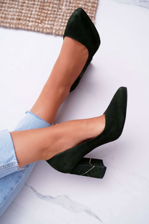 Zapatos Femenino Laura Messi de gamuza color verde 2050