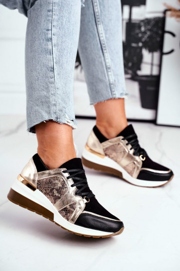 Zapatos modelo Sneakers de piel. color dorado Nicole 2465 2