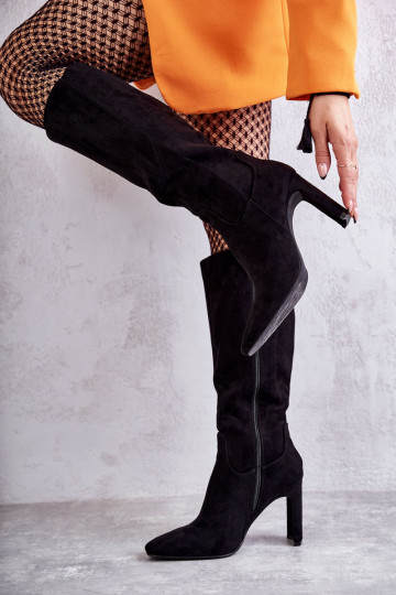 Botas altas de tacón negras hasta la rodilla Truly Love 2