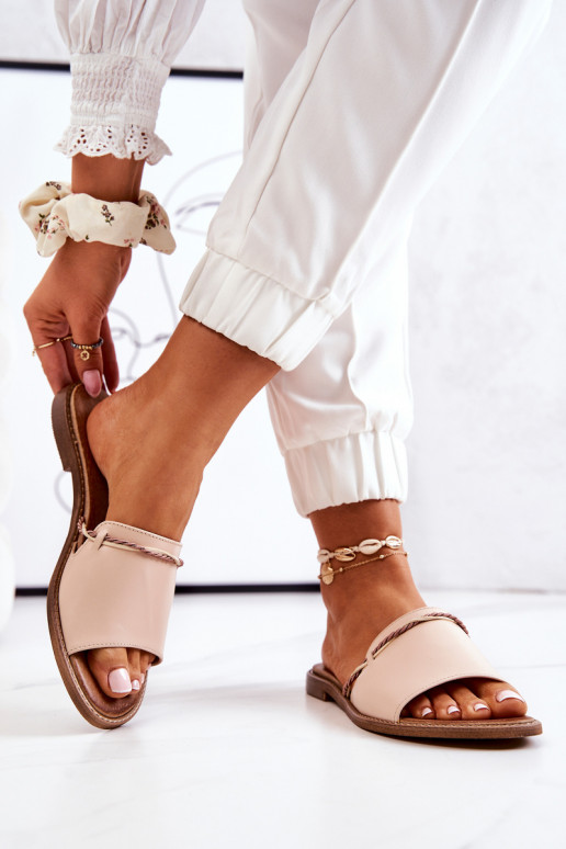 Zapatillas de cuero LeAski Shoes 3047 beige Zapatillas de cuero LeAski Shoes 3047 beige